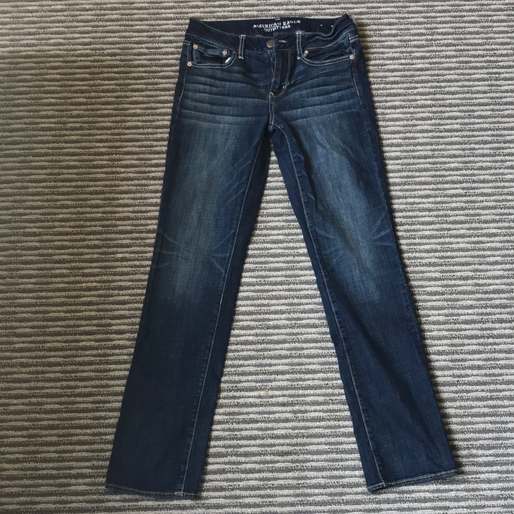 American Eagle straight-leg jeans, size 10 Long